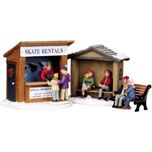 Lemax Vianočná dekorácia požičovňa korčúľ 3-dielna súprava