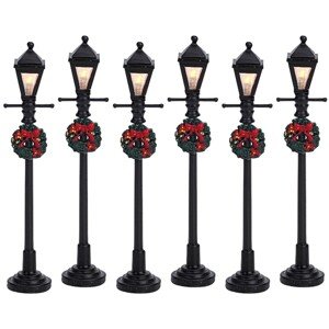 Lemax Vianočná dekorácia plynové pouličné lampy 6-dielna súprava