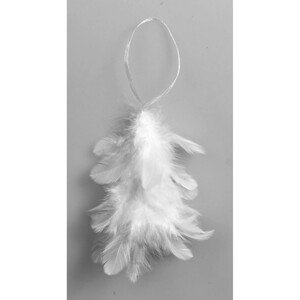 Evergreen Vianočná ozdoba páperová biela, 2 ks, 9 cm