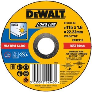 DeWalt Rezný kotúč na nerez DT43905 pr. 115 x 22,23 mm