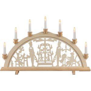 HGD Oblúkový svietnik pyramída so 7 sviečkami, cca 58 x 4 x 37 cm