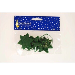 EverGreen Vianočná dekorácia hviezdička plstená zelená 5 cm, 6 ks
