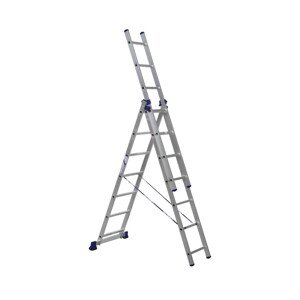 Alumet Trojdielny hliníkový rebrík H3 5307, 3 x 7 priečok, max. 150 kg