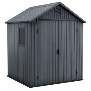 Keter Plastový záhradný domček Darwin 6x6, sivá, 190 x 182 x 221 cm
