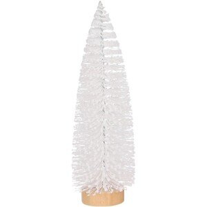 House of Seasons Stromček s dreveným podstavcom, biely, pr. 8 x 25 cm