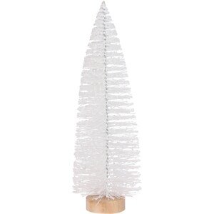 House of Seasons Stromček s dreveným podstavcom, biely, pr. 10 x 32 cm