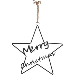 House of Seasons Hviezda previsnutá Merry Christmas, čierna, 41 x 42 cm