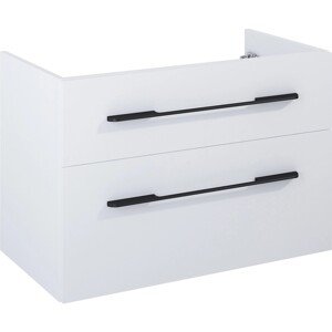 Maximus Skrinka pod umývadlo Madrid, 2 zás., matná biela + čierne úchytky, 80 cm