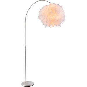 Globo Stojaca lampa KATUNGA, E27, matný nikel/biela,  96 x 45 x 196 cm