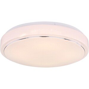 Globo LED stropné svietidlo KALLE, 24 W, biele/chróm, pr. 37,5 x 7,5 cm
