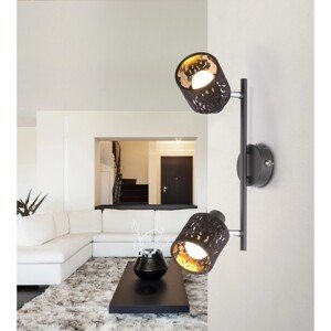 Globo Strop./násten. svietidlo TROY, 2x E14, čierno-zlaté/chróm, 32 x 14 x 15 cm