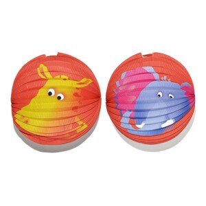 Wiky Papierový lampión v tvare gule, žirafa/slon, pr. 25 cm