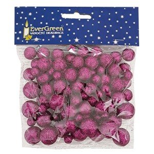 EverGreen Dekoračné guličky fialové, 100 ks, pr. 1 cm, 1,5 cm a 2 cm