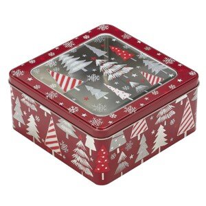 VOG Skladovacia dóza s priehľadom s vianočným motívom 17 x 17 x 8,6 cm