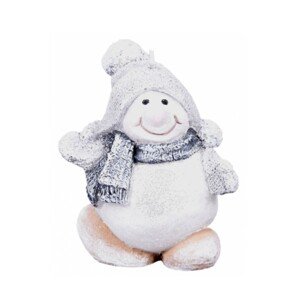 Artman Candles Vianočná sviečka snehuliak, biela-sivá, 11 cm