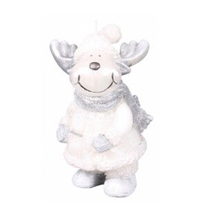 Artman Candles Vianočná sviečka los, biela-sivá, 10 x 13 cm