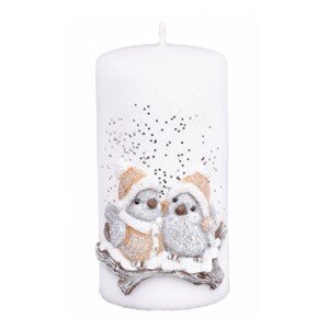 Artman Candles Vianočná sviečka vtáčik, biela, pr. 7 x 14 cm