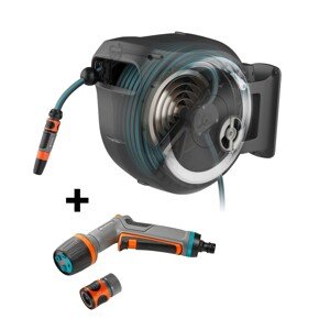 GARDENA Nástenný box RollUp XL biely so samonavíj. hadicou a koncovkou EcoPulse