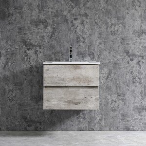 Sanotechnik Umývadlová skrinka s umývadlom Corbo, strieborný dub, 60 cm