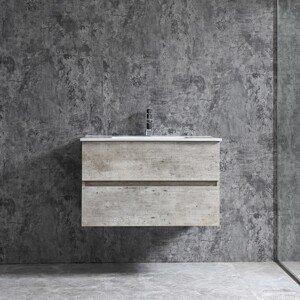 Sanotechnik Umývadlová skrinka s umývadlom Corbo, strieborný dub, 80 cm