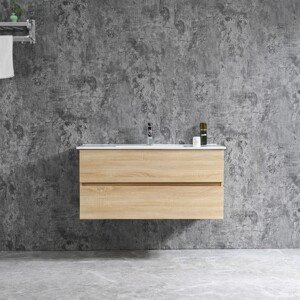 Sanotechnik Umývadlová skrinka s umývadlom Corbo, javor, 100 cm