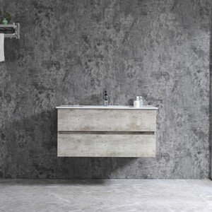 Sanotechnik Umývadlová skrinka s umývadlom Corbo, strieborný dub, 100 cm