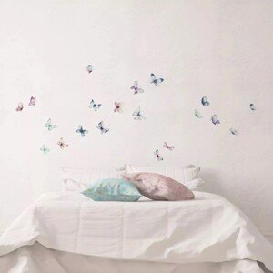 Crearreda Samolepiace dekorácie, akvarel - motýle, 2 hárky, 31 x 31 cm