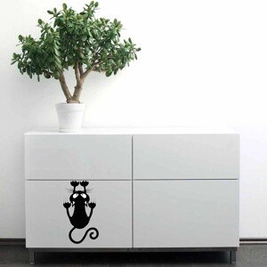 Crearreda Samolepiace dekorácie, čierna mačka, 1 hárok, 15 x 26 cm