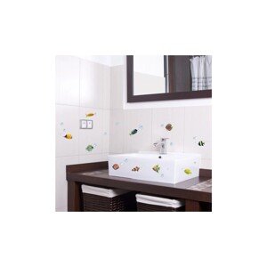 Crearreda Samolepiace dekorácie, farebné rybičky, 1 hárok, 15 x 31 cm