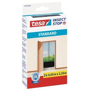 tesa Sieť na suchý zips proti hmyzu STANDARD do dverí, antracit, 2 x 0,65 x 2,20