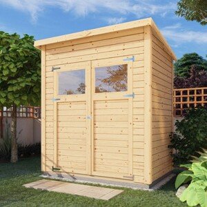 Bertilo Drevený domček na náradie Amrum 3, prírodný, 238 x 180 cm