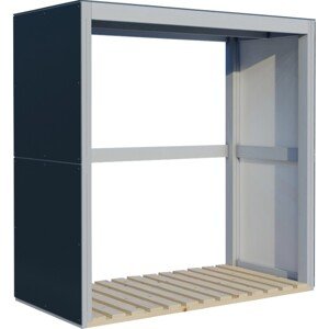 Bertilo Regál na krbové dřevo HPL Fire 2, antracitová/biela, 75 x 150,5 cm