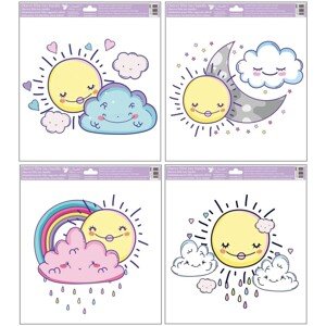 Anjel Přerov Dekoračná okenná fólia slniečka, mix dekorov, 33 x 33,5 cm