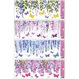 Anjel Přerov Dekoračná okenná fólia vistérie, mix dekorov, 60 x 22,5 cm