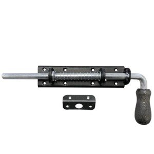 Domax Zástrčka vrátová s pružinou a drevenou koncovkou WSP 260 čierna 300 x 50mm