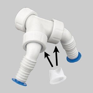 Protimex Odtok dvojitý, zpätné klapky pre 3/4" alebo 1"