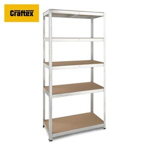 Craftex Kovový vysokozáťažový bezskrutkový regál 180 x 90 x 40 cm
