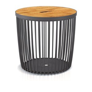 Prosperplast Plastový univerzálny kôš Clubo s bambus. vekom, antracit, pr. 38 cm