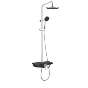 Sanotechnik Sprchový set AS702 čierny 86,2-121,2 x 56,4 cm