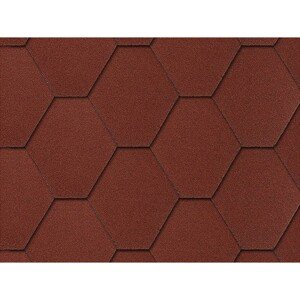 Onduline Asfaltový šindeľ Bardoline CLASSIC hexagonal, červená, 2 m2