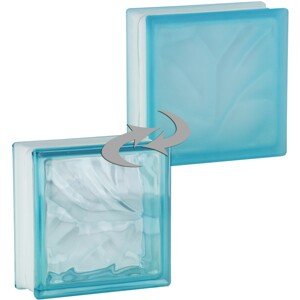 Fuchs Design Luxfera Cloud lesklá/mliečne sklo, azúrovo modrá, 19 x 19 x 8 cm