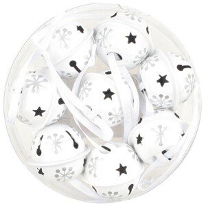 Anděl Přerov Roľničky so striebornou potlačou, biele, 3 cm, 8 ks