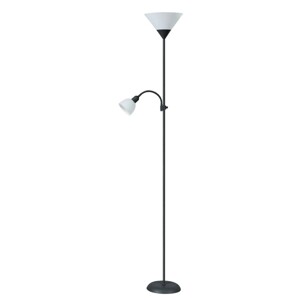 Rabalux Stojaca lampa Action E27, kov/plast, čierna, pr. 24,2 x 178 cm