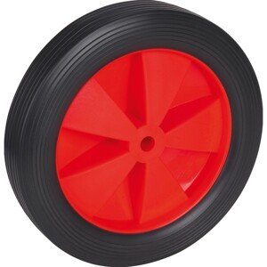 Koleso s plastovým ráfikom a drážkovaným profilom červený, pr. 200 mm, 40 kg