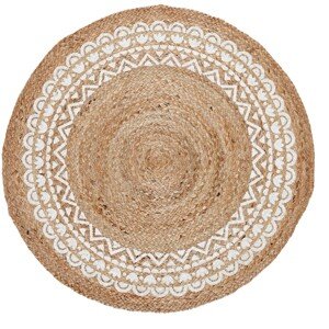 In the Mood Jutový okrúhly koberček s ornamentami, pr. 90 cm