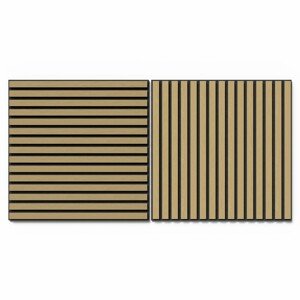 Denpanels Akustický panel WOOD Dub čierna MDF čierna plsť 60 x 60 x 2 cm, 2 ks