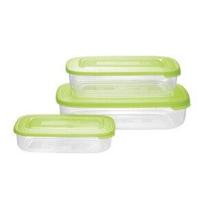 Tontarelli Súprava dóz na potraviny obdĺžnik, zelená, 3 ks
