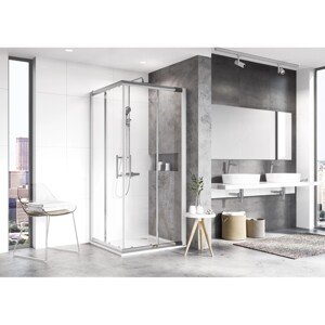 RAVAK Sprchovací kút XP3RV2-80 lesklý chróm + transparentné sklo