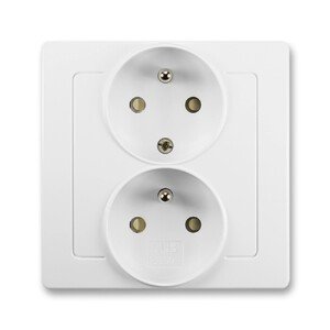 ABB Zásuvka 2 násobná polozapustená Swing L, biela
