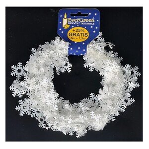 EverGreen Špirála s vločkami, biela, 7,5 m